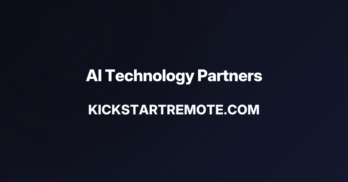 Remote Jobs at AI Technology Partners | Kickstart Remote