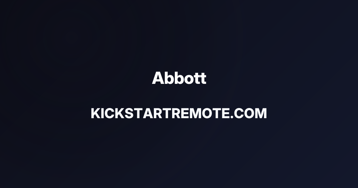 Remote Jobs at Abbott | Kickstart Remote