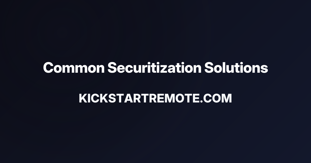 Remote Jobs at Common Securitization Solutions | Kickstart Remote