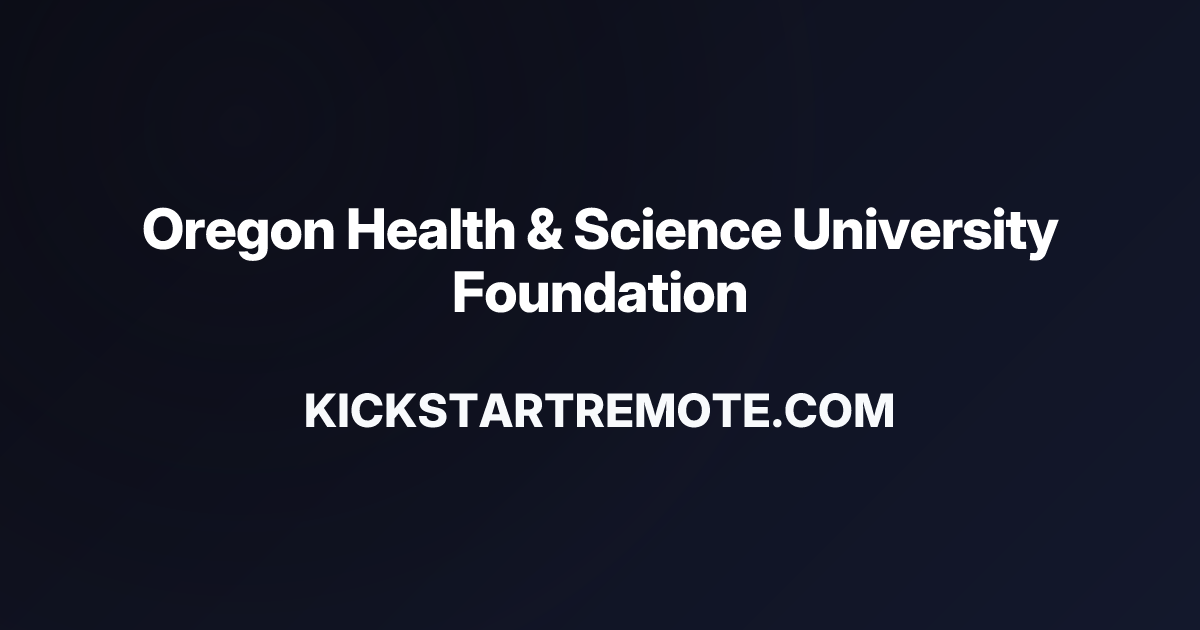Remote Jobs at Oregon Health & Science University Foundation ...