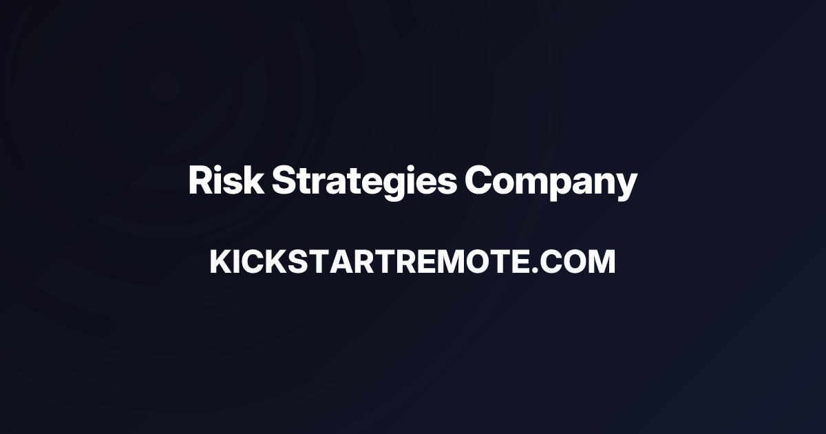 Remote Jobs at Risk Strategies Company | Kickstart Remote