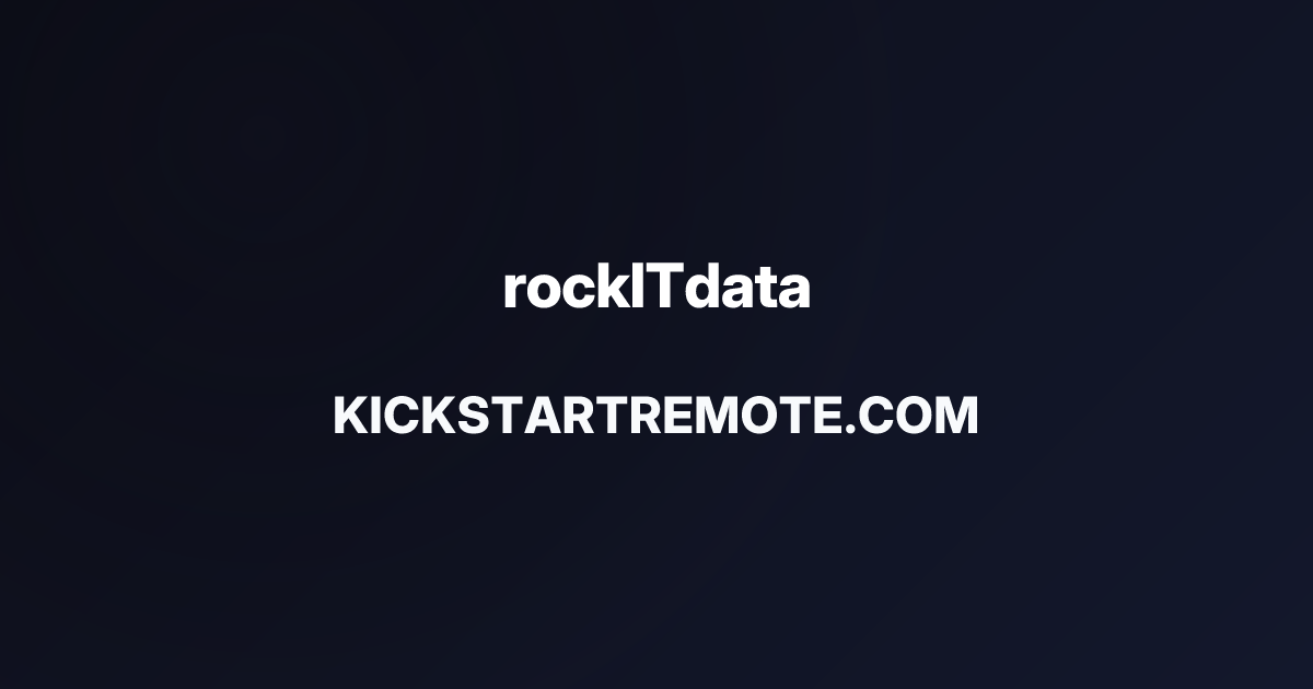 Remote Jobs at rockITdata | Kickstart Remote