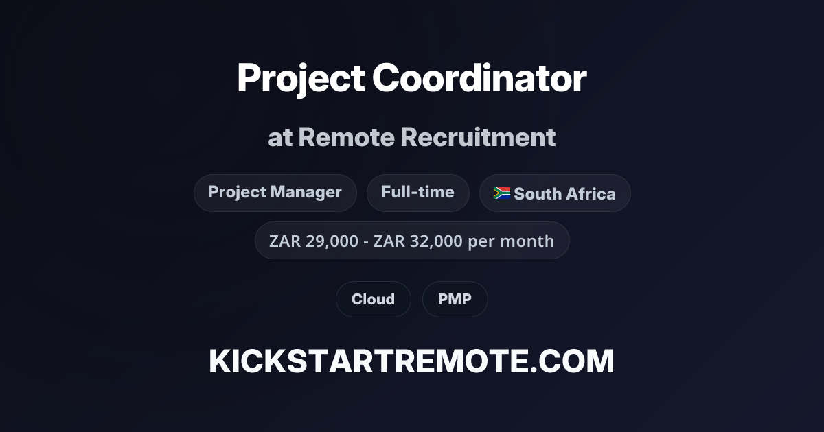 Mid Project Status Report Project Coordinator at Remote Recruitment | Remote Job | Kickstart Remote