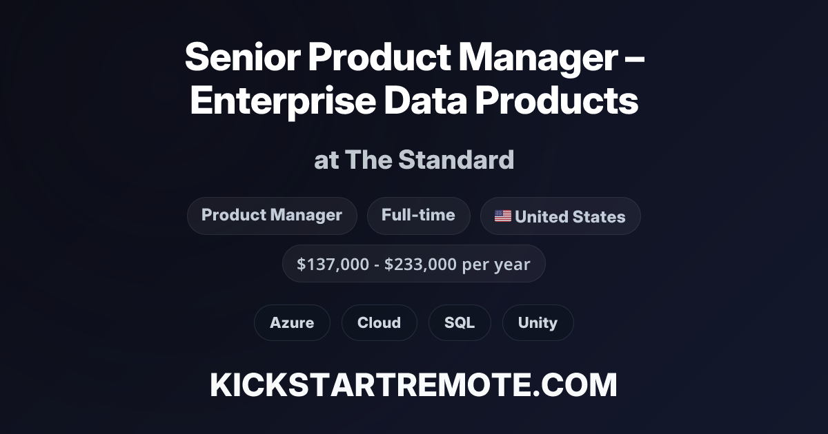 S R Deta Senior Product Manager – Enterprise Data Products at The Standard ...