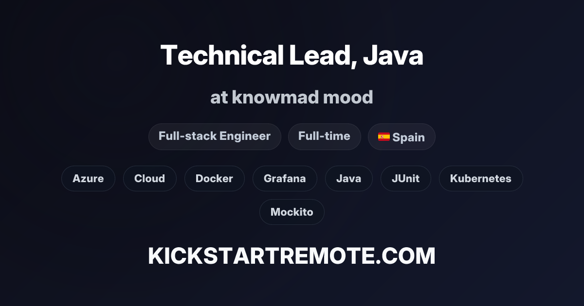 Technical Lead, Java at knowmad mood | Remote Job | Kickstart Remote